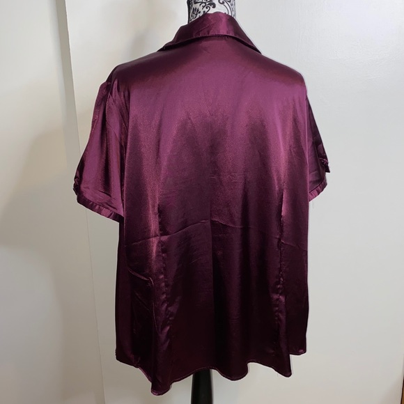 Apt. 9 Size 3X Purple Button Down Collared Blouse - Picture 9 of 12